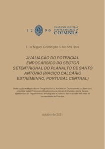 Capa de AVALIAÇÃO DO POTENCIAL ENDOCÁRSICO DO SECTOR SETENTRIONAL DO PLANALTO DE SANTO ANTÓNIO
