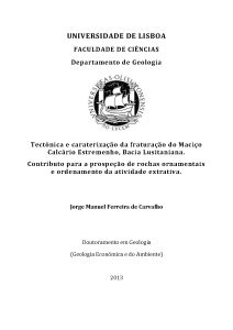 Capa de Tectónica e caraterização da fraturação do Maciço Calcário Estremenho, Bacia Lusitaniana.