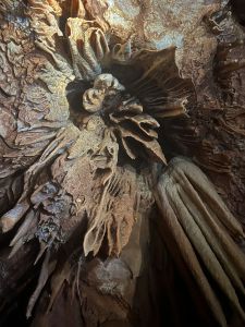 Teto com profusão de espeleotemas.